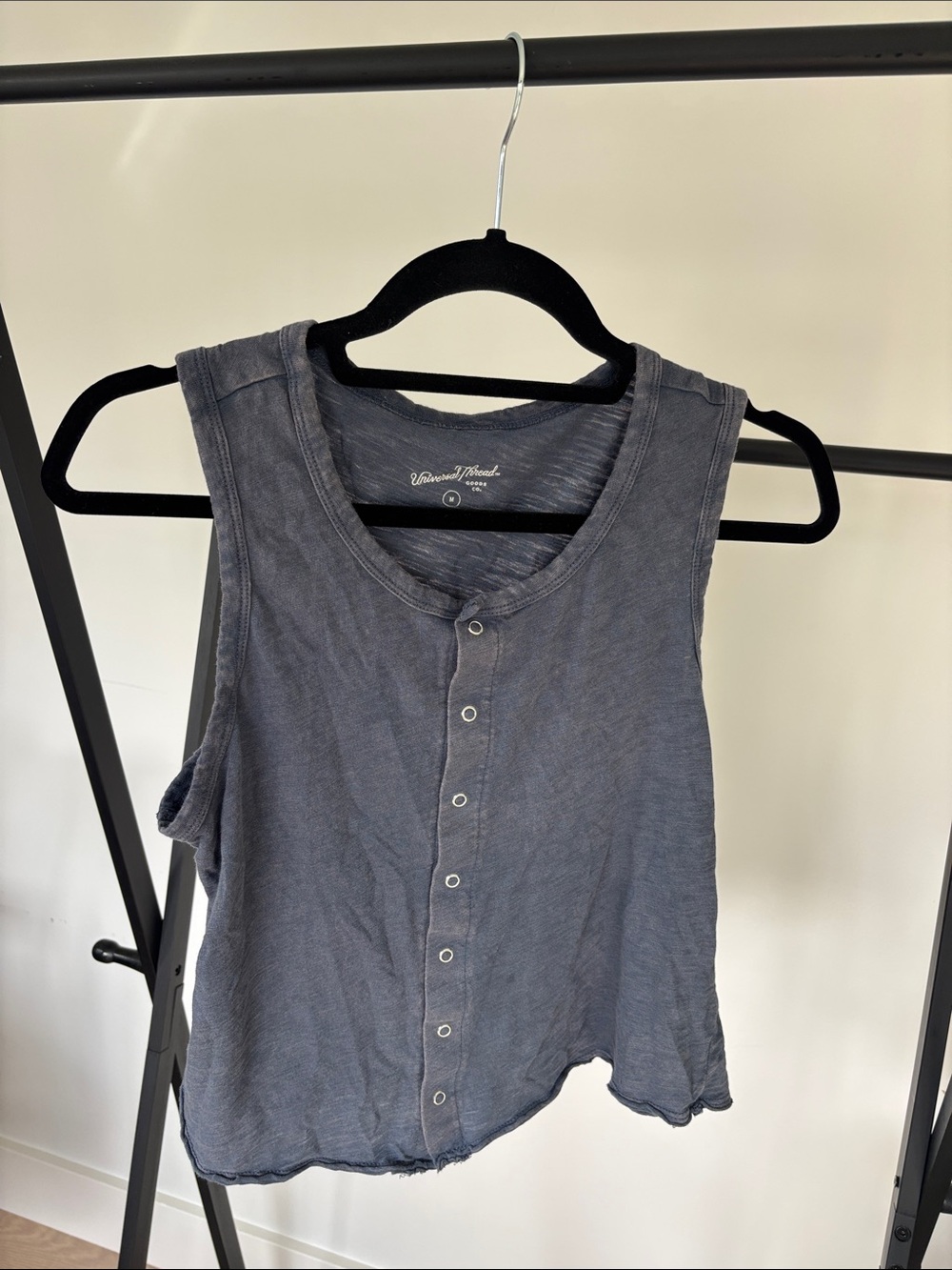 Universal thread Button-Front Sleeveless Tank Top - blue Gray